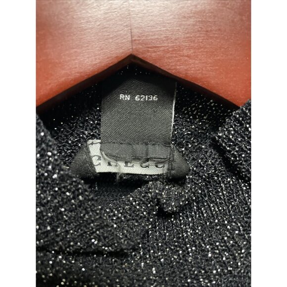 Guess Vintage 90s Y2K Black Metallic Silver Sweater Knit Tank Top Blouse Size S - Picture 4 of 7